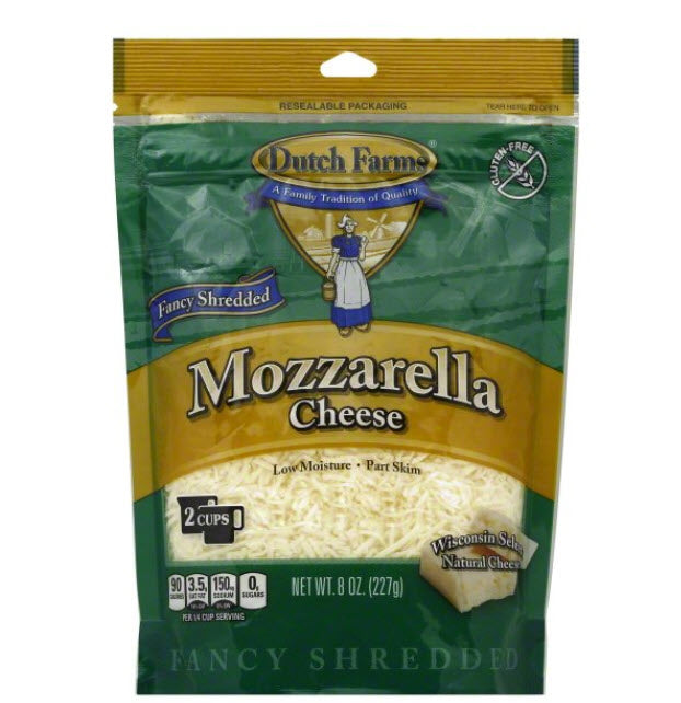 Shredded Mozzarella, 8 oz, 12 count