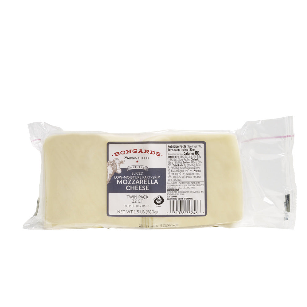 Sliced Fresh Mozzarella Cheese, 12 lb