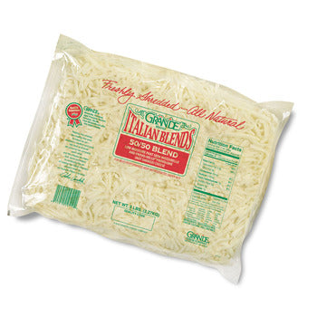 Shredded 50/50 Blend Whole Milk Mozzarella/Provolone, 5 lb Bag